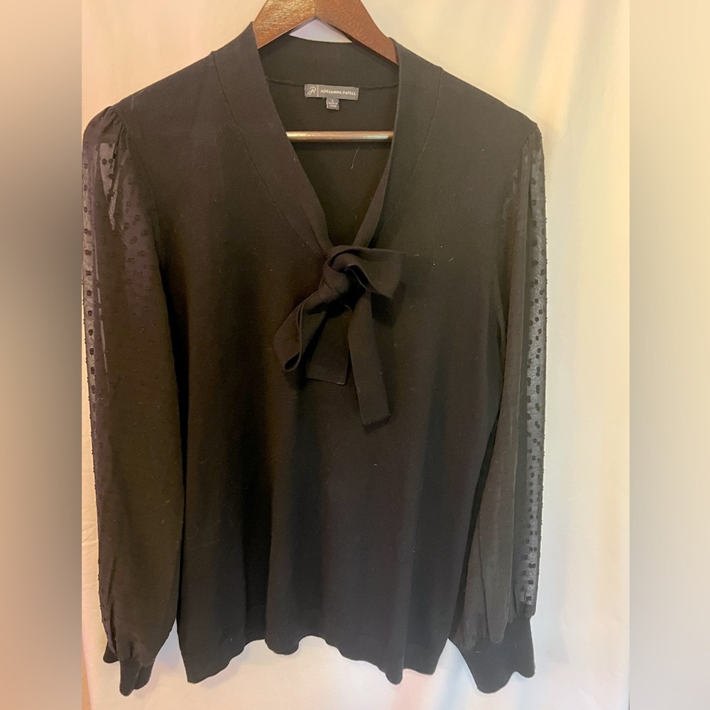 Black sweater with detailed sleeves